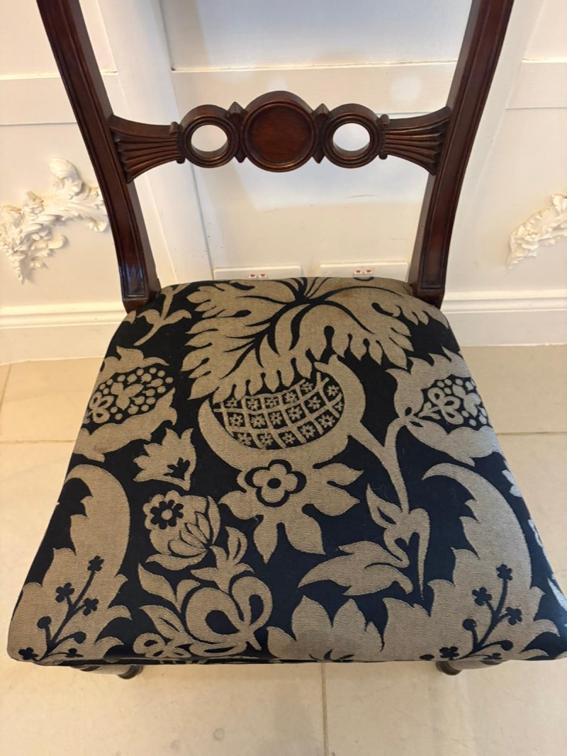 Antique Set of Four Regency Mahogany Dining Chairs - Image 5